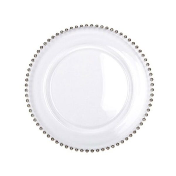 Glass -Silver Bead Charger