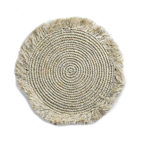 Grey Natural Fringe Charger