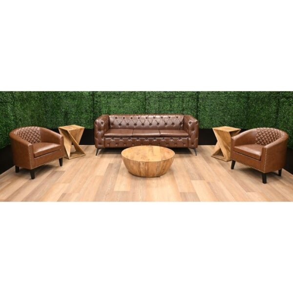 Anastin Brown Leather Lounge Set - Image 7