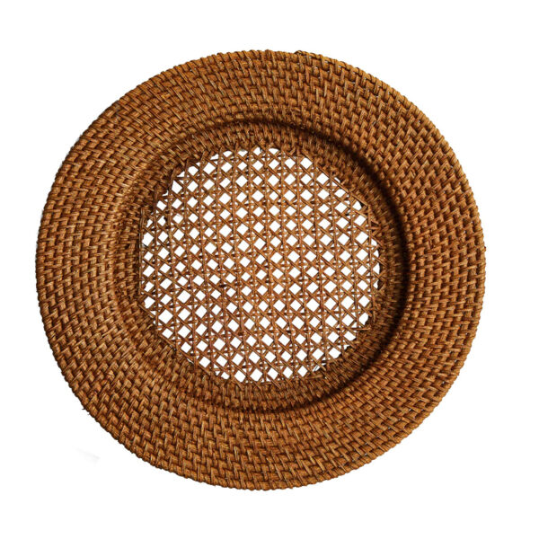 Rattan Dark Walnut Charger